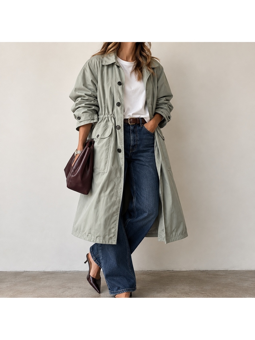 Vintage Polo Sport Ralph Lauren Women’s Nylon Field Coat XXL Sage Trench